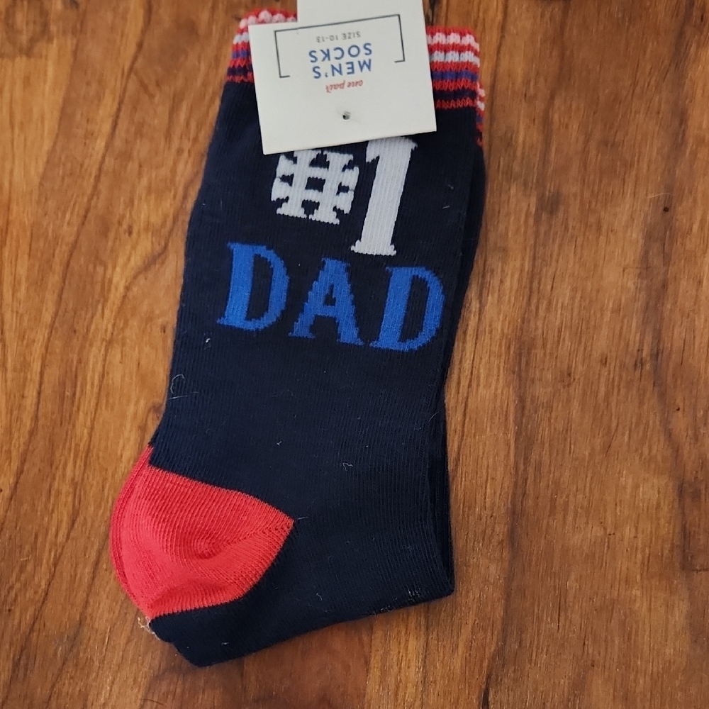 NWT Men's Socks #1 Dad - Blue and Red
